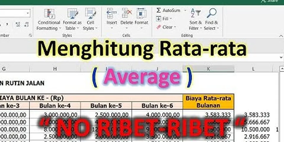 Untuk Menghitung Nilai Rata Rata Pada Microsoft Excel Fungsi Yang Digunakan