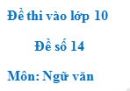 Đề số 14 - Đề thi vào lớp 10 môn Ngữ văn