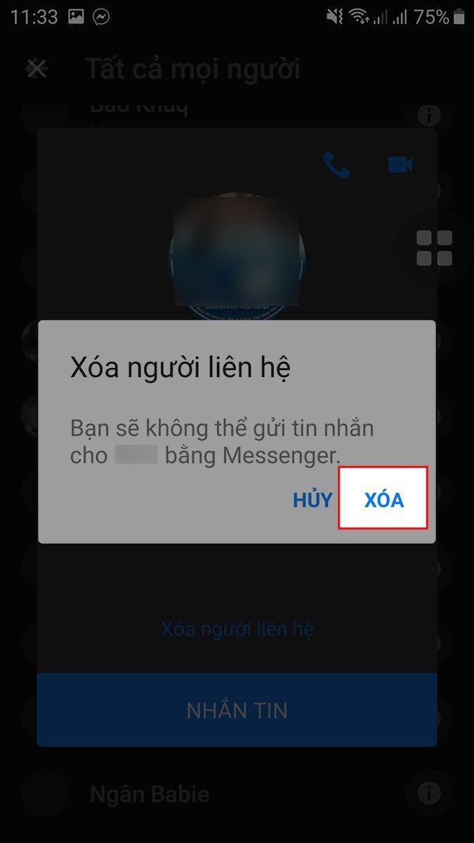 Chọn XÓA