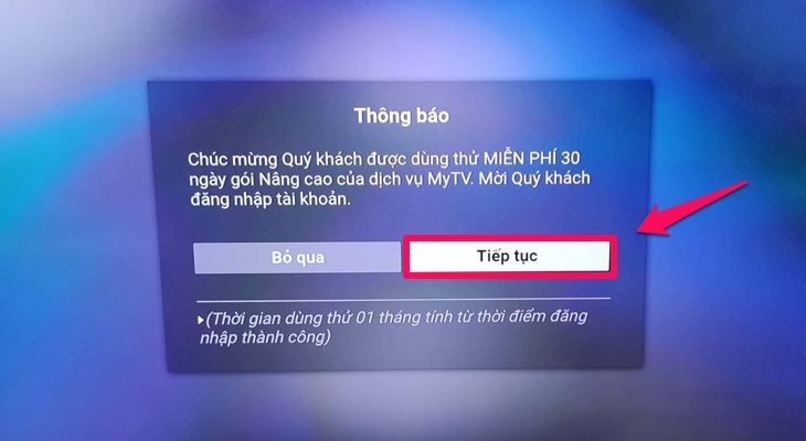 Chọn tiếp chữ "Tiếp tục"