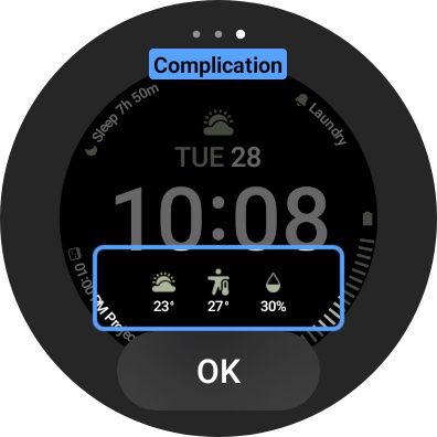 Galaxy Watch 4 Ảnh chụp màn hình Face Center Complication