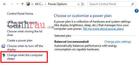 Tắt chế độ sleep Windows 10 hình 3
