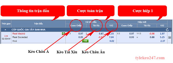 cach doc keo bong da