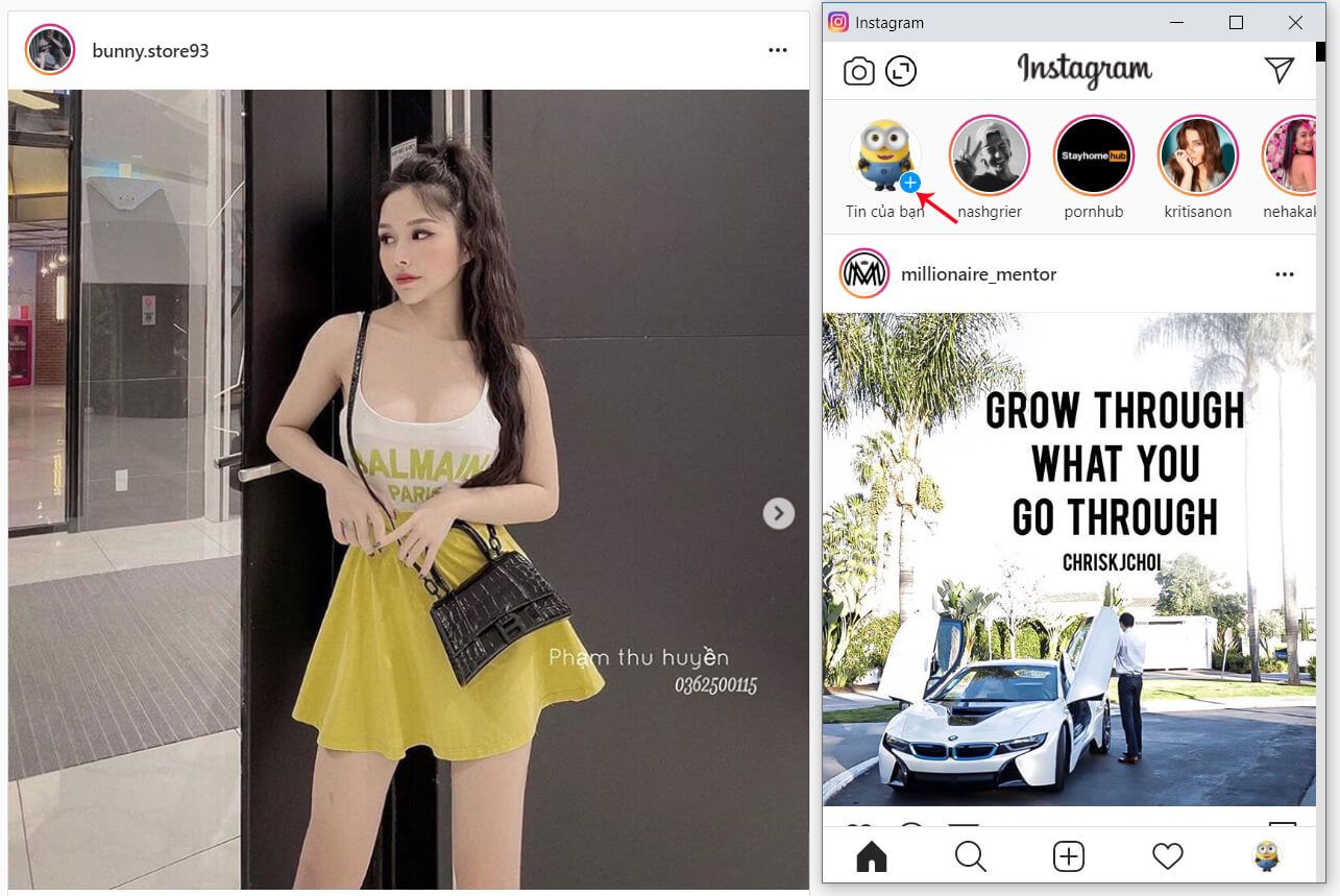 cách đăng story trên instagram bằng máy tính