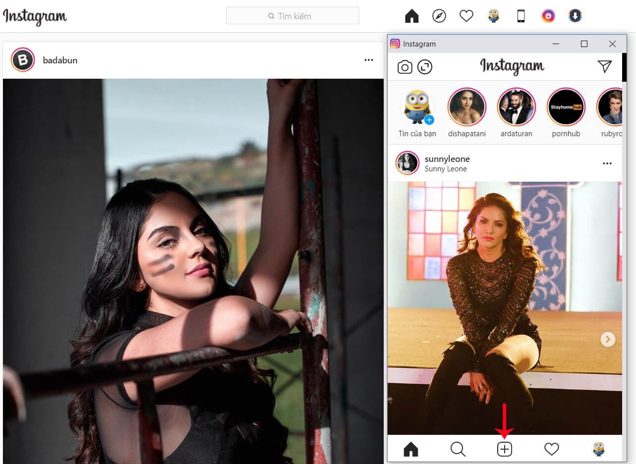 cách đăng hình trên instagram bằng máy tính