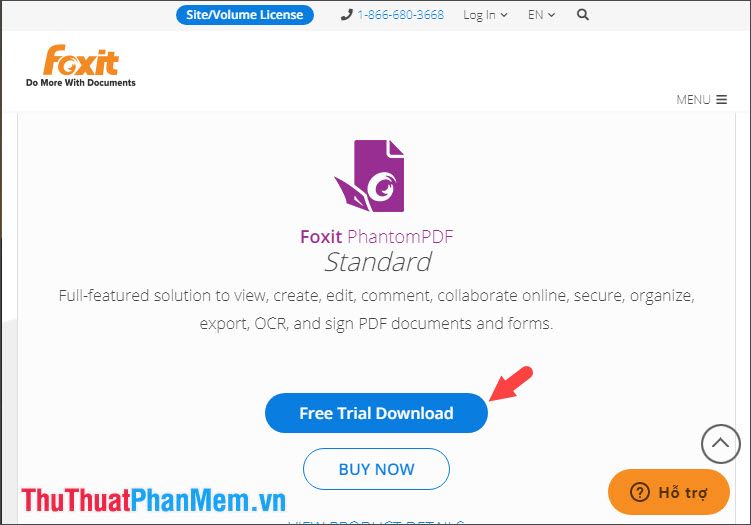 Nhấn vào Free Trial Download để tải về máy bản free