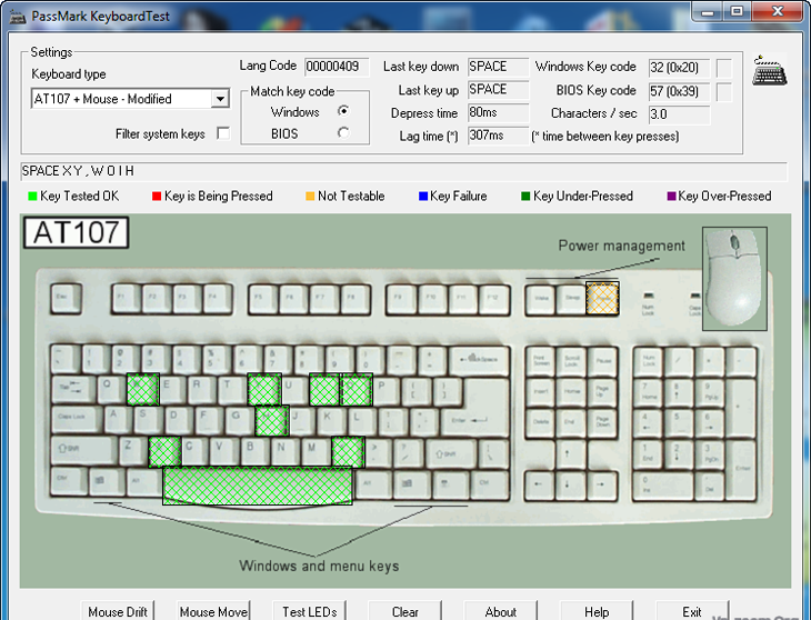 Phần mềm KEYBOARDTEST 