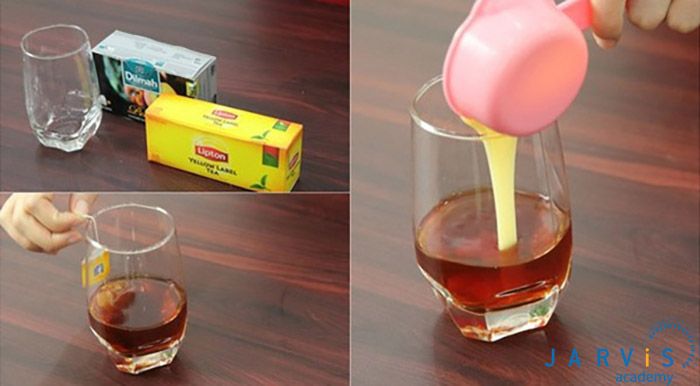 các bước pha trà sữa lipton