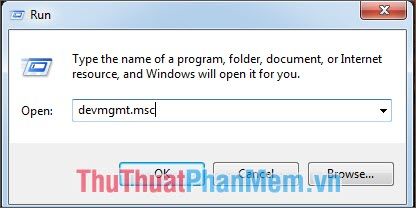 Nhập từ khóa devmgmt.msc