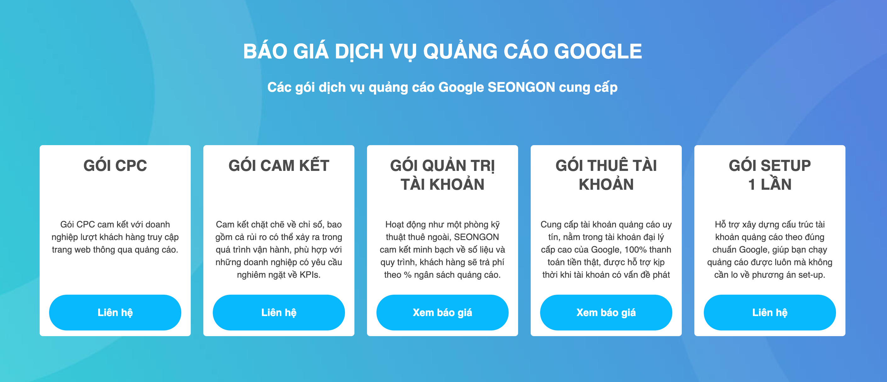 bảng giá google ads