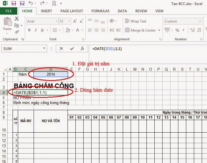 Cách tính bảng chấm công trong excel được thực hiện như thế nào? Hướng dẫn cách tạo bảng chấm công trên Excel chi tiết nhất 35