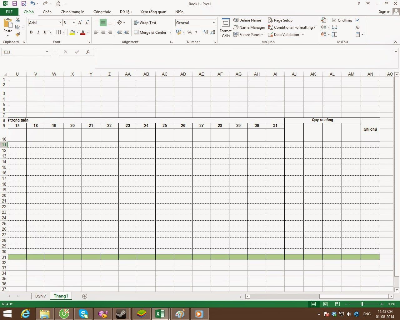 Cách tính bảng chấm công trong excel được thực hiện như thế nào? Hướng dẫn cách tạo bảng chấm công trên Excel chi tiết nhất 32