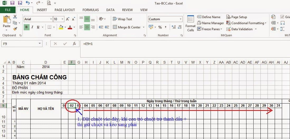Cách tính bảng chấm công trong excel được thực hiện như thế nào? Hướng dẫn cách tạo bảng chấm công trên Excel chi tiết nhất 37