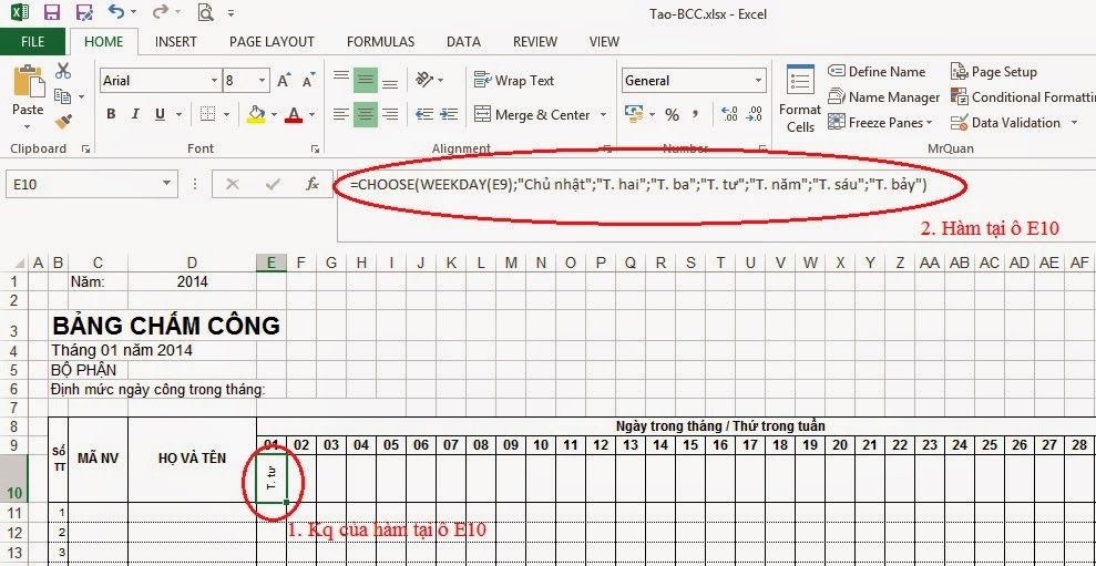 Cách tính bảng chấm công trong excel được thực hiện như thế nào? Hướng dẫn cách tạo bảng chấm công trên Excel chi tiết nhất 39