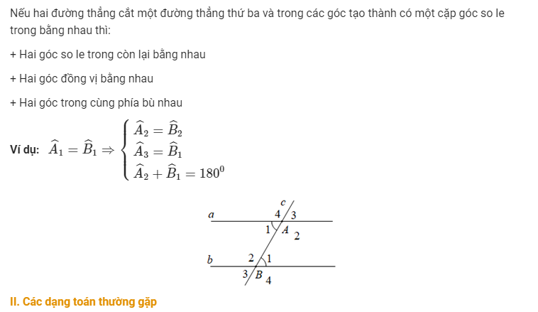 Góc đồng vị, góc so le trong, góc cùng phía - Giáo viên Việt Nam