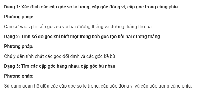 Góc đồng vị, góc so le trong, góc cùng phía - Giáo viên Việt Nam