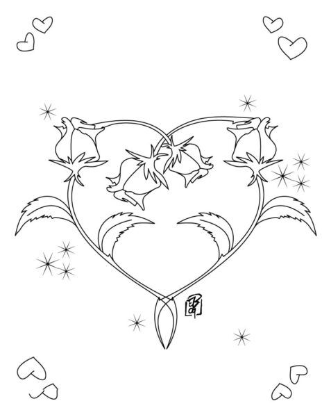 Hình vẽ đen trắng hình trái tim cho bé tập tô (7)