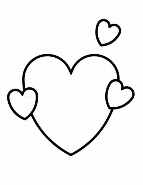 Hình vẽ đen trắng hình trái tim cho bé tập tô (5)