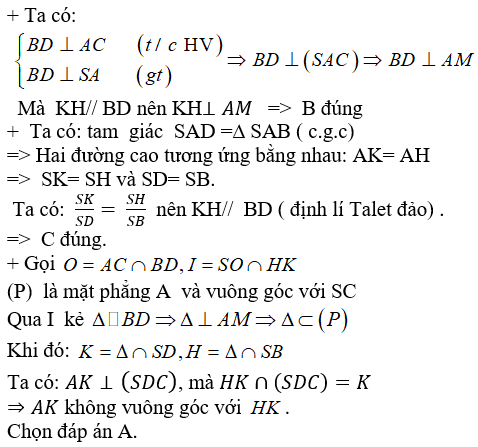 Cách chứng minh đường thẳng vuông góc với mặt phẳng cực hay - Toán lớp 11