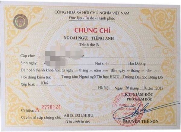 Chứng chỉ B anh văn tương đương bậc mấy trong khung năng lực 6 bậc?