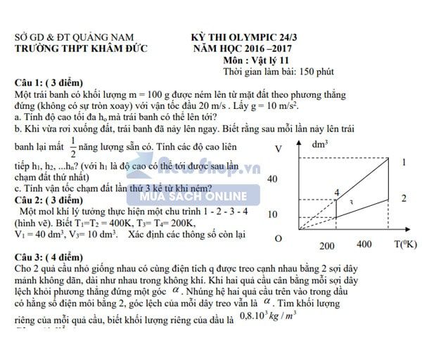 đề thi olympic vật lý 11 trường khâm đức