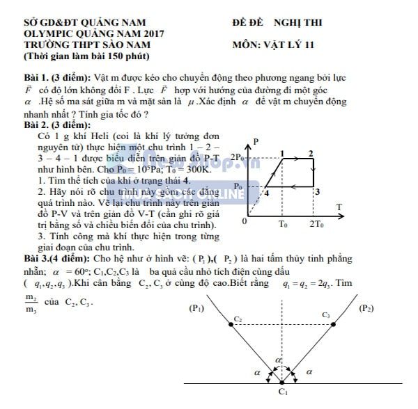 đề thi olympic vật lý trường sào nam