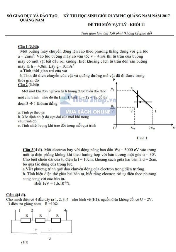 đề thi olympic vật lý 11 sở giáo dục quảng nam