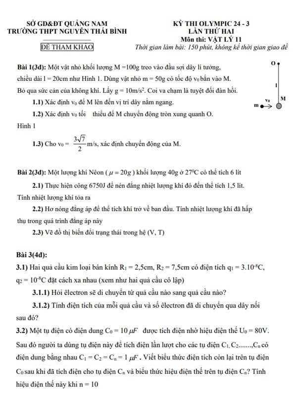 đề thi olympic trường thpt nguyễn thái bình