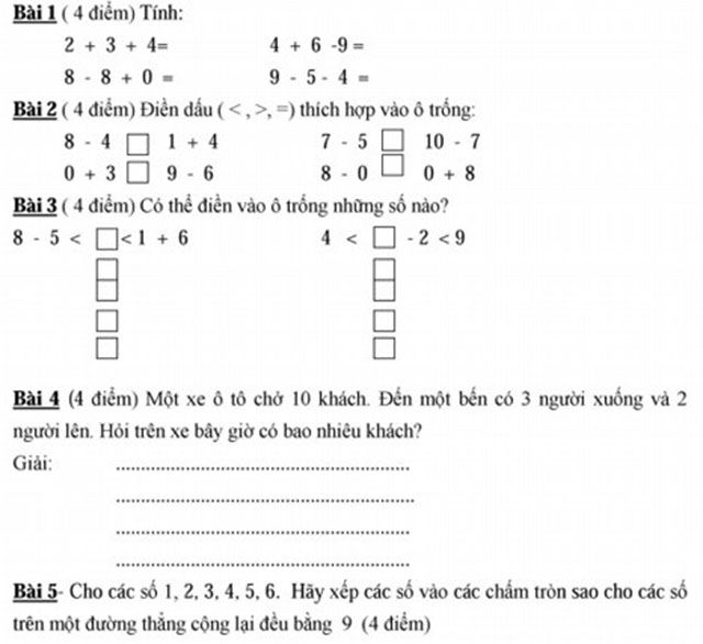 toán lớp 1 nâng cao 3