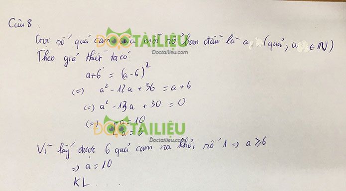 Đáp án thi vào lớp 10 Toán Tây Ninh câu 8