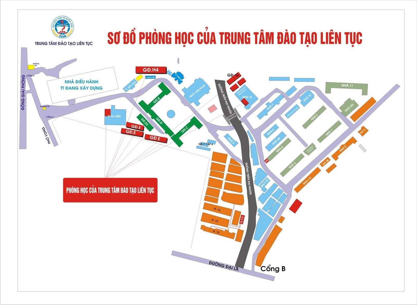 Bản đồ trường Đại học Kinh tế Quốc dân