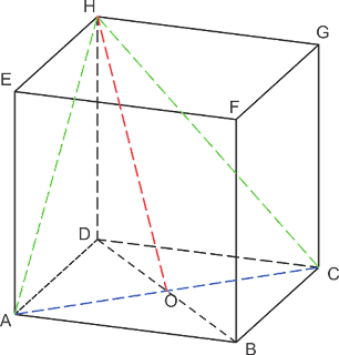 Diketahui kubus abcd.efgh dengan panjang rusuk 4 cm. jarak titik h ke titik potong diagonal alas kubus adalah