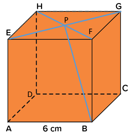 Diketahui kubus abcd. efgh dengan panjang rusuk 4 cm. titik p adalah titik potong ah dengan ed dan titik q adalah titik potong fh dengan eg. jarak titik b dengan garis pq adalah