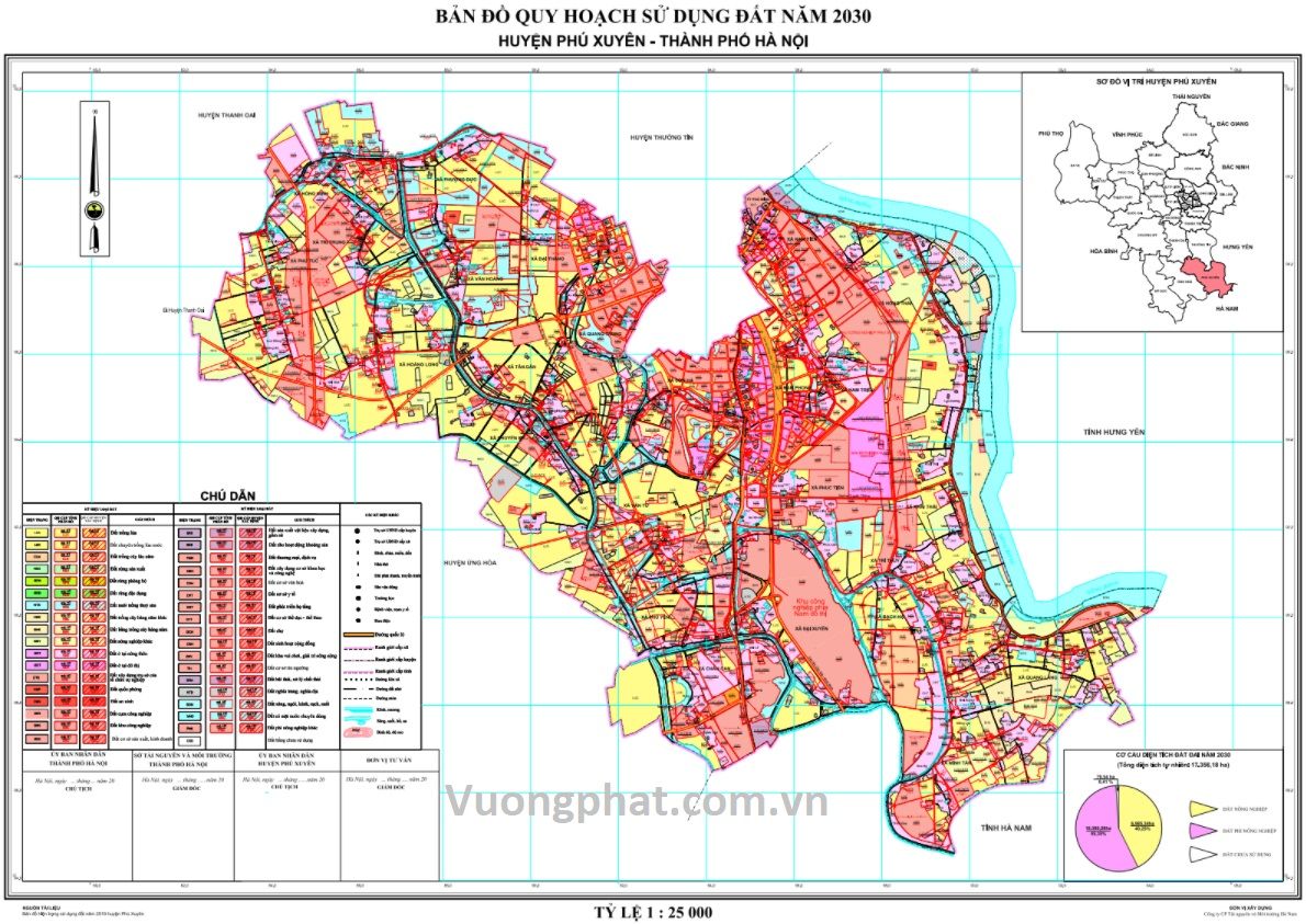 Bản đồ quy hoạch sử dụng đất huyện Phú Xuyên đến 2030