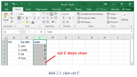 Lý thuyết Tin học 7 Bài 2: Các thành phần chính và dữ liệu trên trang tính (hay, chi tiết)