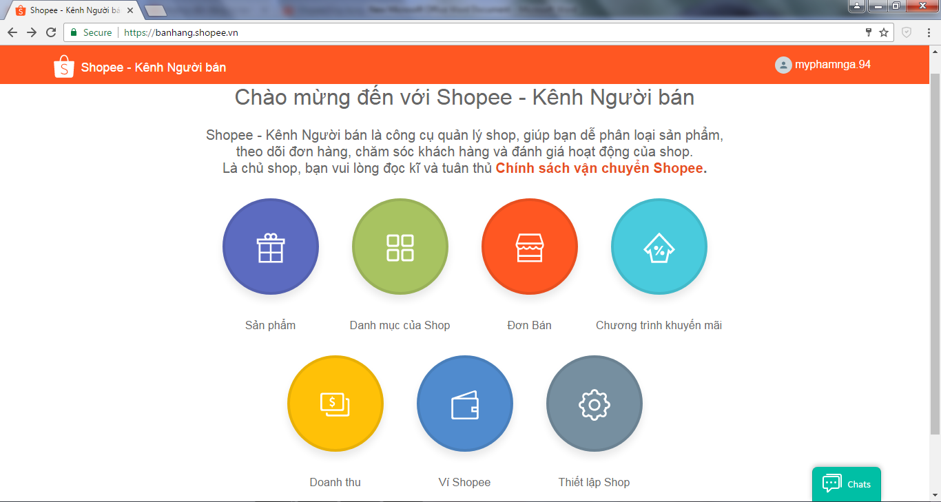 hồ sơ bán hàng shopee