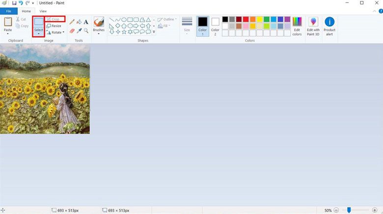 Cách chụp ảnh trên laptop với Paint khi lưu ảnh vào