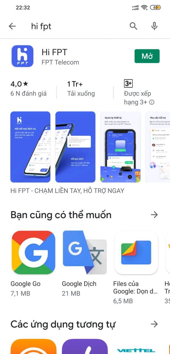 Tải ứng dụng Hi FPT tên Google Play