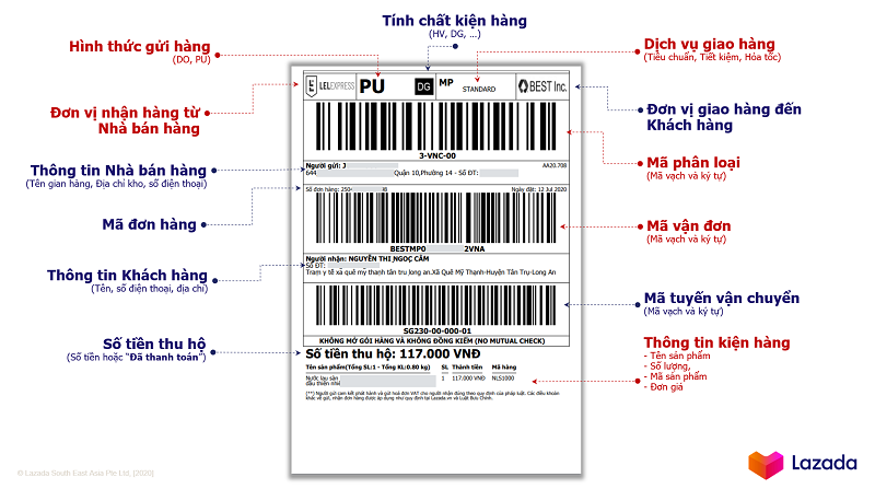 in tem vận chuyển khi bán hàng lazada