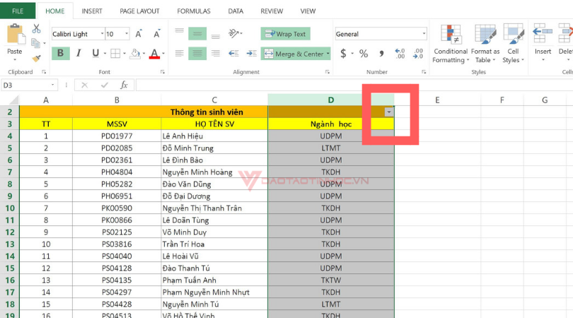 hướng dẫn sử dụng filter trong excel 