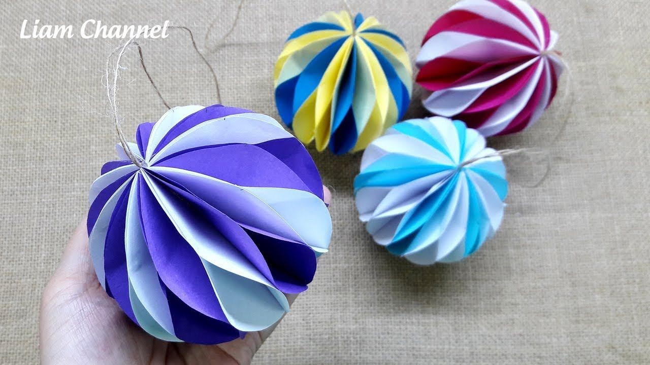 Hướng dẫn làm Quả Cầu Giấy trang trí cực dễ | How to make paper ball | Liam Channel