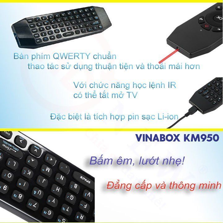 Bàn phím chuột bay tích hợp voice VinaBox KM950V | HDnew - Chia sẻ đam mê