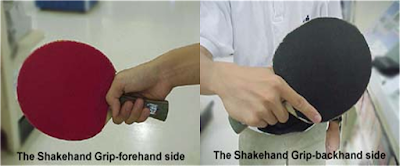 Shakehand grip adalah teknik memegang bet seperti seseorang yang sedang melakukan...