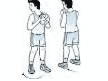 melakukan teknik dasar gerakan dengan berporos pada satu kaki atau pivot dalam permainan bola basket dengan tujuan