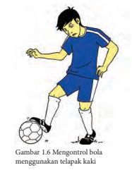Putar pergelangan kaki yang akan digunakan untuk menahan bola ke arah luar dan kunci adalah cara menghentikan bola dengan