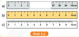 Dùng loại thước đo thích hợp nào trong hình 5.1 để đo các độ dài sau đây?