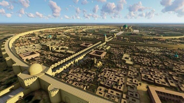Kota baghdad yang menjadi pusat kekhalifahan bani abbasiyah terletak antara sungai eufrat dan sungai