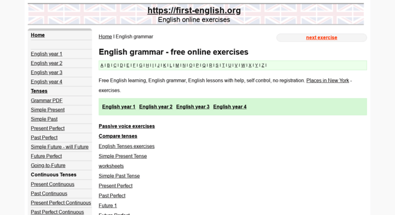 First - English là trang web dành riêng cho các bài tập ngữ pháp tiếng Anh
