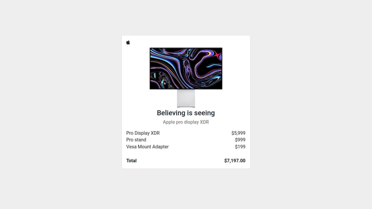 Demo image: Bootstrap 4 Product Invoice Card