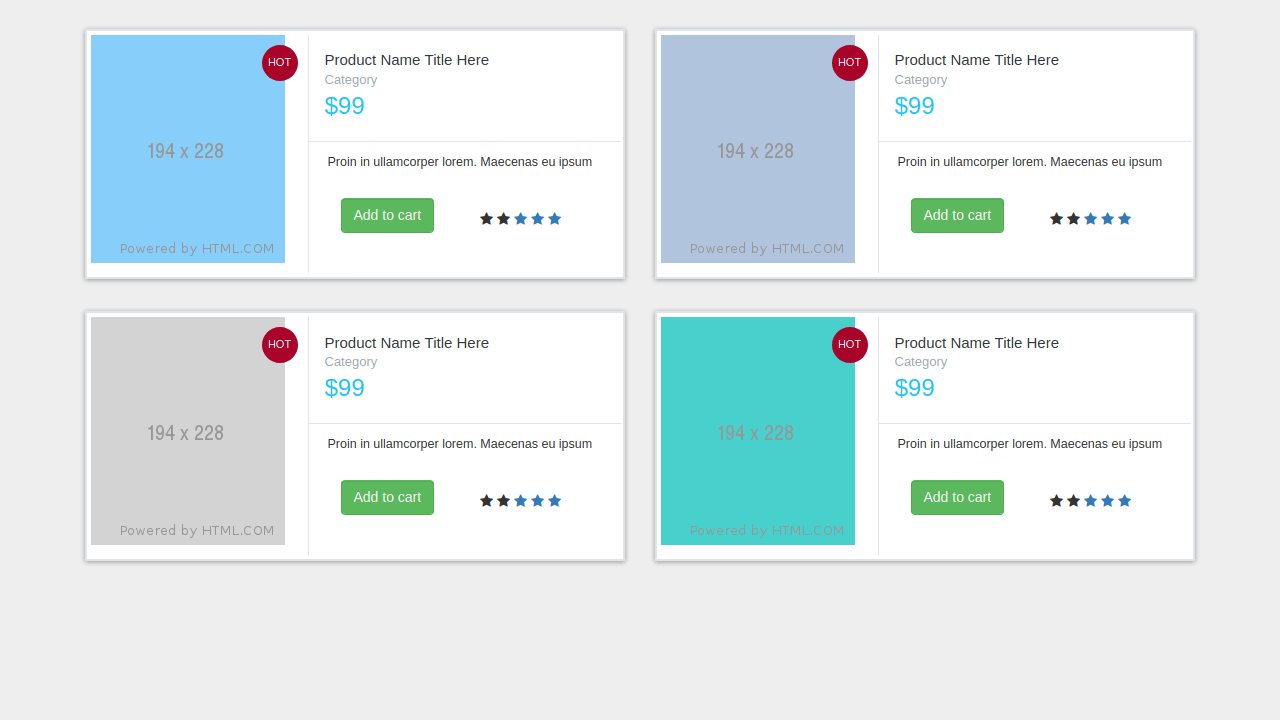 Demo image: Bootstrap Products View List